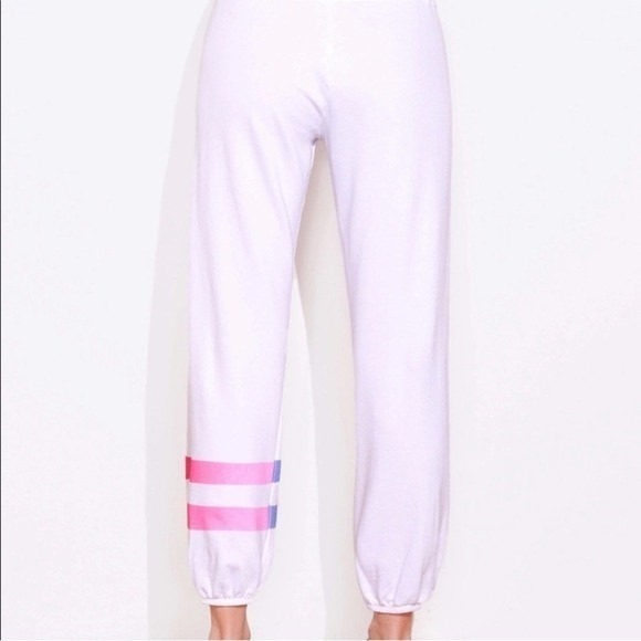 Sundry Ombre Stripe Sweatpants Jogger Sweatpants White Pink size 1/small NEW - Picture 4 of 15